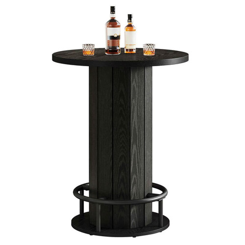 Black round wood - black,