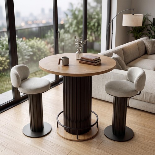 Round bar table with - 31.5",